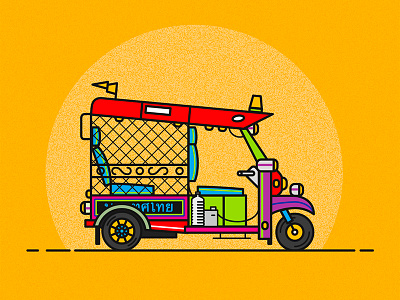 Tuk Tuk - Serie I - Thailand app flat icon illustration logo thailand travel tuk tuk typography ui vector web