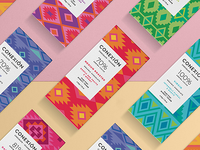 Conexión Chocolate art direction brand identity branding chocolate colorful design ecuador graphic design packaging pattern