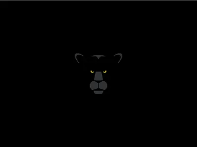 Black Panther black feline jaguar leopard minimal panther pictogram