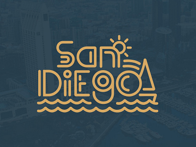 San Diego Funky Type custom illustration san diego stroke travel type typography