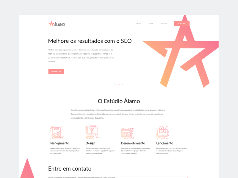 Estúdio Álamo's landing page design digital hotsite landing page web website
