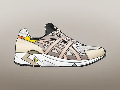 Wood Wood x ASICS Gel DS asics collaboration footwear gel ds illustration illustrator mesh photoshop sneakers w.w. wood wood