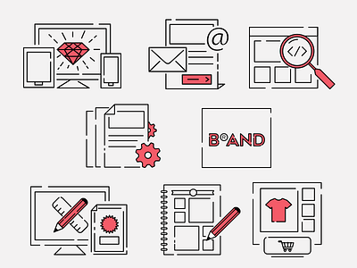 Web Design Icons iconography icons red svg ux design web design