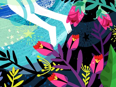 Water flowers graphics magic magical marushabelle pattern space star vector