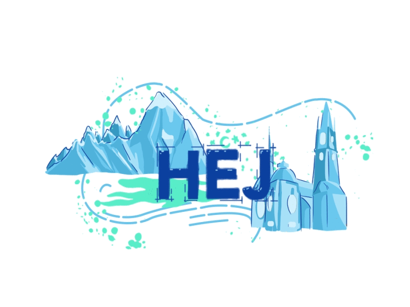 Sweden animation dots hello illustration language lineart sweden