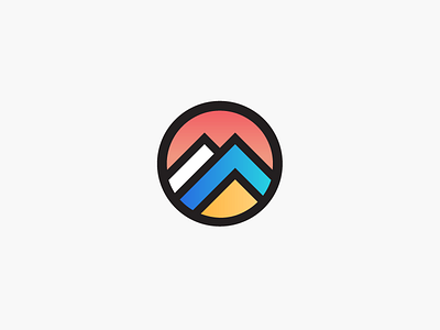 Mountains Trademark blue brand gradient icon isotype logo mountain mountains nature red yellow