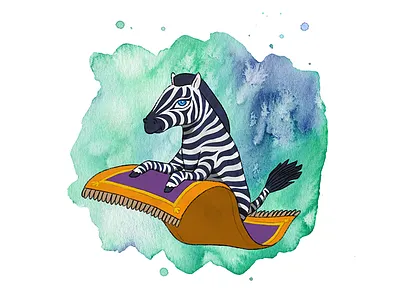 Magic Carpet children book drawing illustration ipad pro kids book kids illustration photoshop procreate watercolor