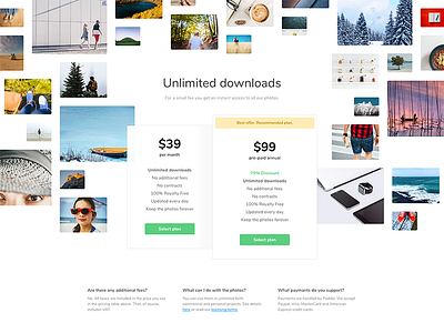 Stock Photos Pricing photos pricing pricing page stock stock photos unsplash web webdesign