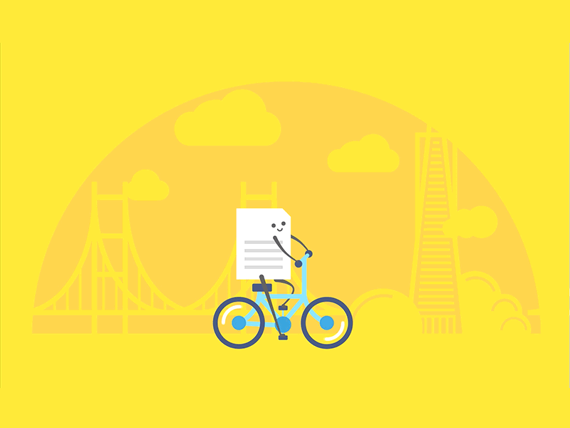 Doc-E animation bike doc e document docusign san francisco