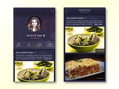 Profile UI design mobile app profile ui user interface