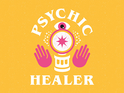 Psychic Healer Mark brand branding logo patch script type typography