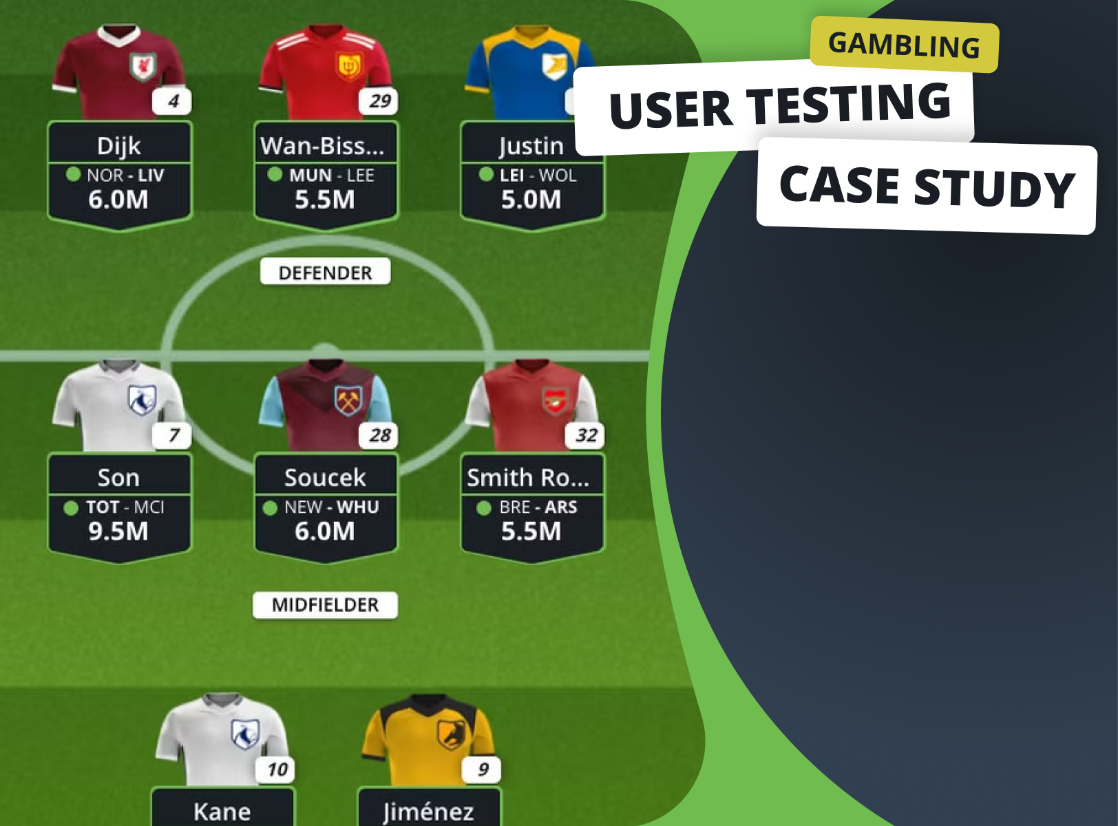 Gambling User Testing case study fantasy sport football gambling igaming sport testing usability testing user testing ux study ux testing