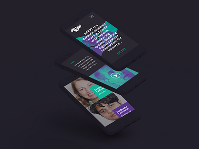 ADAPT Mobile Screens adapt dark duotone grid mobile purple square turquoise typography ui video web