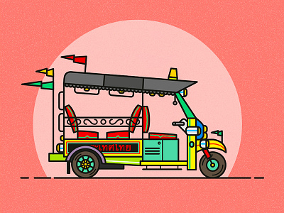 Tuk Tuk - Serie III - Thailand app flat icon illustration logo thailand travel tuk tuk typography ui vector web