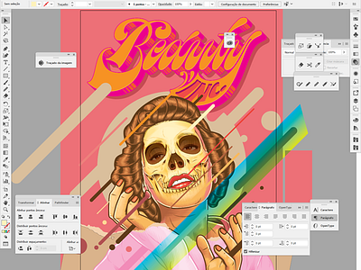 Beauty of Death death lettering poster skull type typography vector wip