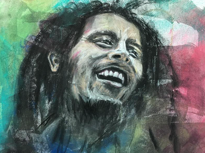 marley_grape bob marley pastel portrait