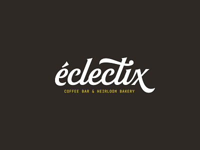 Eclectix Coffee Bar brand coffee e logo script type typography