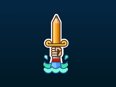 Lady of The Lake hand lake ocean pencil sword