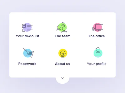 Uelco: menu icons clean app colorful hr menu icons minimal new hire outline team member