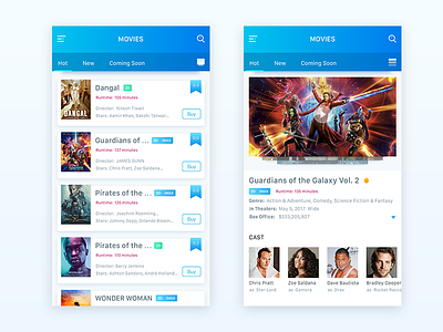 Movie app app design movie ui