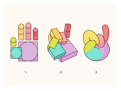 How to: Cartoon Hands cartoon geometry hands how to illustration rainbow step by step