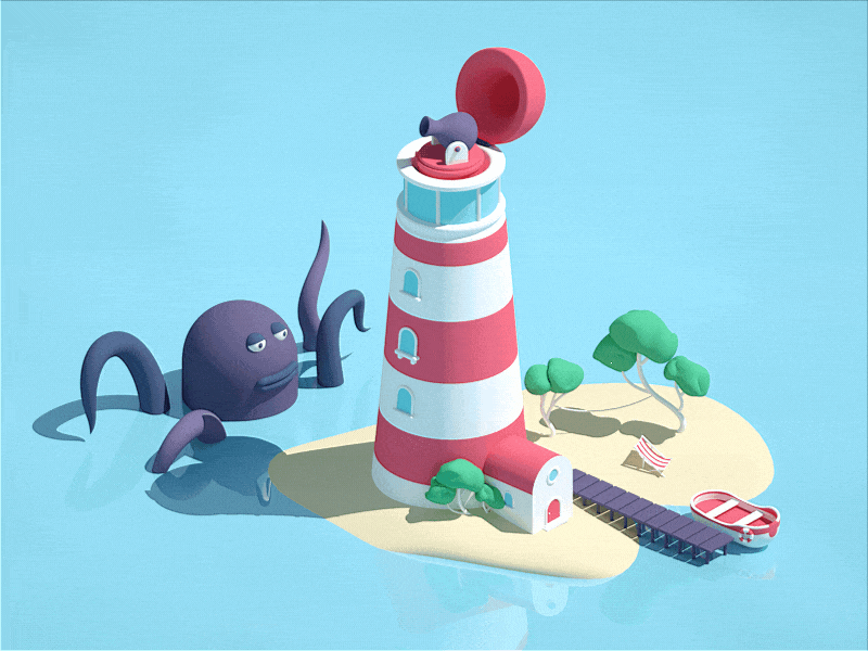 Unfriendly lighthouse by Christophe Zidler on Dribbble