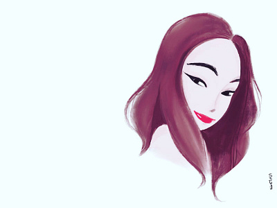 Hello there attract brown her hot lady lipstick red sexy