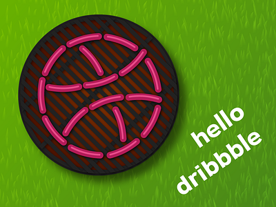 Hello Dribbble hello sausages vector