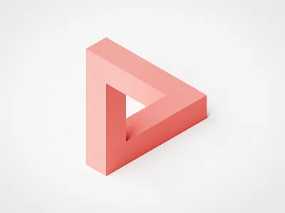 Penrose Play 3d illustration isometric minimalist penrose penrose triangle play render triangle