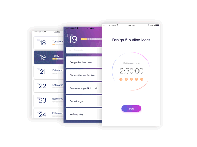 The Pomodoro phone pomodoro task time ui ux