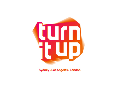 Turn it up, music management logo design, #tbt flat 2d geometric fresh colorful modern logo logo design music management music publisher records label sydney los angeles london vector icon mark symbol worldwide international