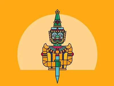 Thai warrior - Serie Thailand app flat god icon illustration logo thailand typography ui vector warrior web