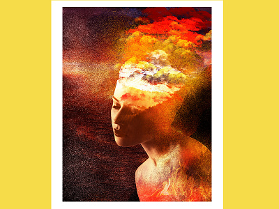 Poster- Calm mind about the fire graphic design photoshop actions visualization