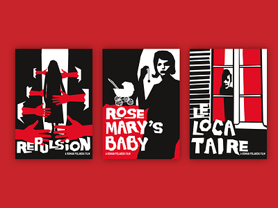 Posters for the Polanski Movies Trilogy minimal movie poster type