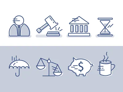 business icons business court design flat gide1artstydio icon illustration illustrator law pig umbrella vector