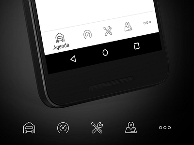 Car maintenance android bottom bar bottom navigation car icons maintenance material mobile navigation outlined tab bar tabbar