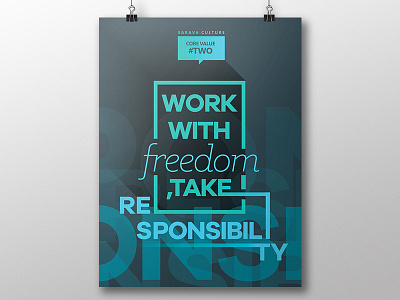 Sarava Core Value #2 company culture idea new idea poster sarava typography value