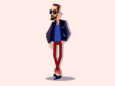 Real man 2d illustration man people real