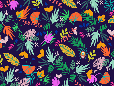 Flower Pattern bug colors flowers fresh leafs nature pattern print style summer