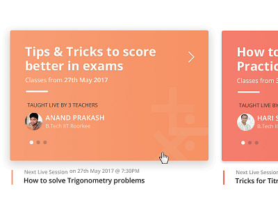 Live Class Cards cards clean gradient information design ui visual design
