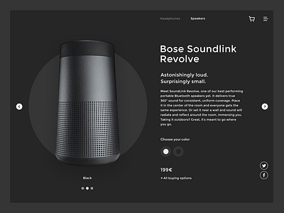 Daily UI 012 012 black bose dailyui ecommerce headphones shop sound speaker tech