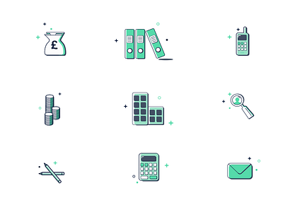 Iccountancy accountancy finance flat iconography icons illustration money outline