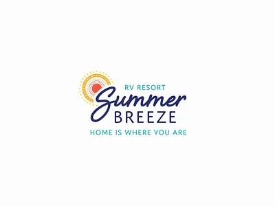 Summer Breeze Logo branding home logo mark resort rv script sun