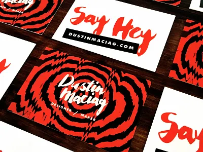 New Cards block business card cursive minimal modern red simple static texture