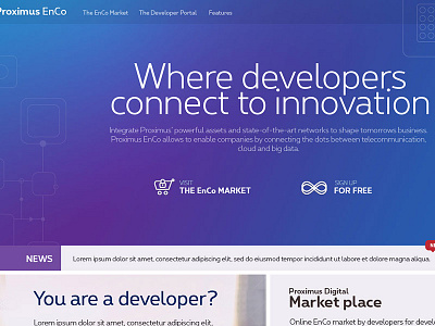 PRoximus Enco website header homepage iot purple