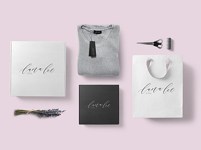 Lana Lee handwritten calligraphy logo and style branding calligraphy fashion logo pink style