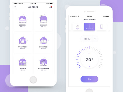 Smart Home App app appmockup character clean design flat flatdesign graphic illustration ui