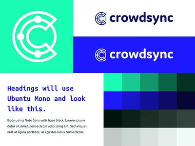 Crowdsync Brand Board brand branding colors icon logo mark