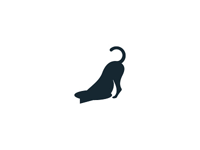 Dog digging chat dog flat identity logo mark minimal negative simple symbol