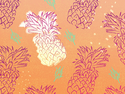 pineapples for days desktop background hand drawn illustration pattern pineapple summer vibes